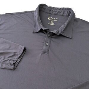 BYLT Premium Basics Polo Mens XXL‎ Navy Performance Long Sleeve